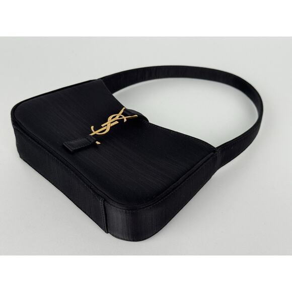 Saint Laurent Le 5 A 7 Mini Hobo Bag Black Satin - Picture 8 of 16